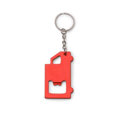 Llavero abridor de aluminio con forma de camión Rojo