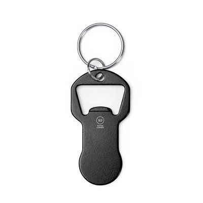 Llavero abridor aluminio con moneda carro Negro