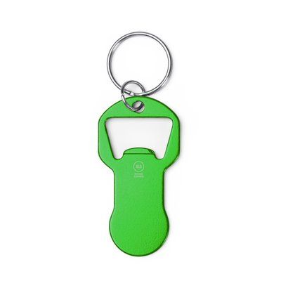 Llavero abridor aluminio con moneda carro Verde Helecho