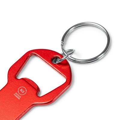 Llavero abridor aluminio con moneda carro