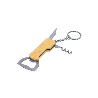 Llavero Abridor Bambú y Acero