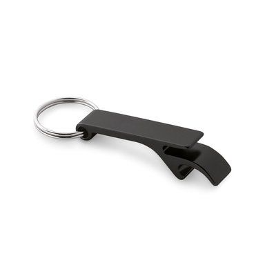 Llavero con abridor de chapas en aluminio Negro