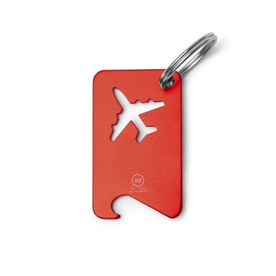 Llavero abridor forma avión Rojo Talla Única Adulto