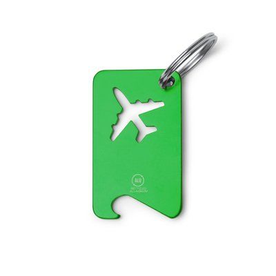 Llavero abridor forma avión Verde Helecho