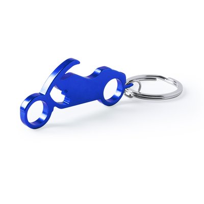 Llavero abridor grabado con forma de moto en aluminio 
