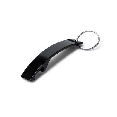 Llavero abridor resistente de aluminio Negro