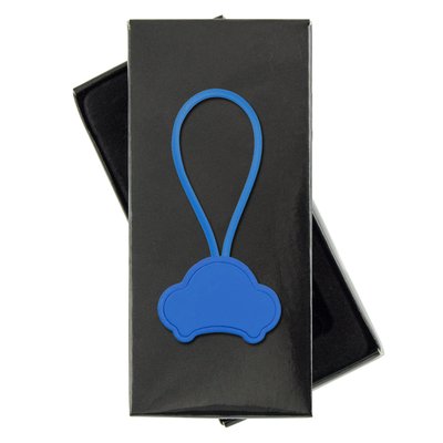 Llavero de aluminio en forma de coche Azul