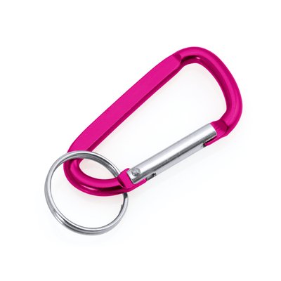 Llavero de aluminio con forma de mosquetón ideal para grabado Fucsi