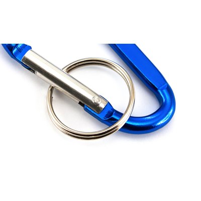 Llavero de aluminio con forma de mosquetón ideal para grabado