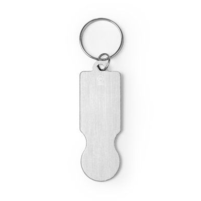 Llavero aluminio con moneda para carro Plata