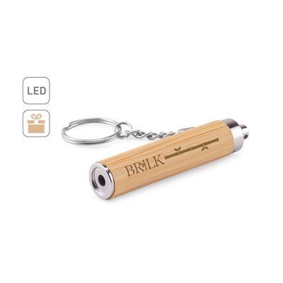 Llavero de bambú con linterna LED