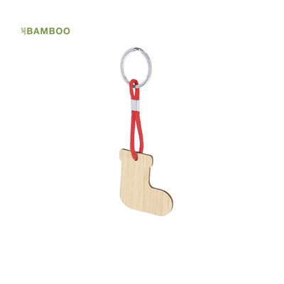 Llavero de bambú navideño