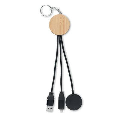 Llavero con cable carga móvil y reloj