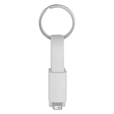 Llavero Cable Cargador 2 en 1 Blanco