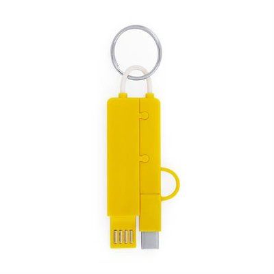 Llavero cargador 3 en 1 Amarillo Talla Única Adulto