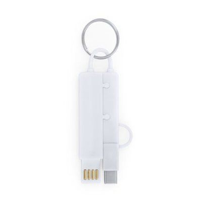 Llavero cargador 3 en 1 Blanco