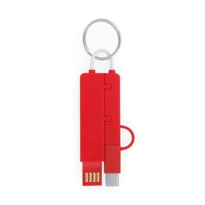 Llavero cargador 3 en 1 Rojo Talla Única Adulto