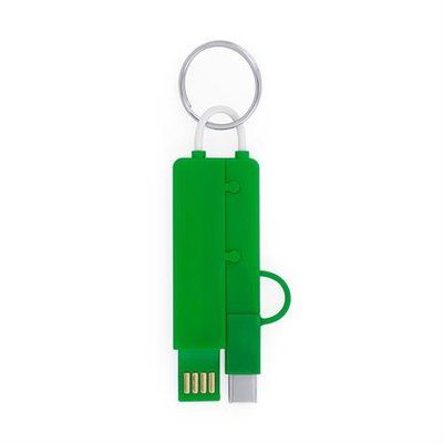 Llavero cargador 3 en 1 Verde Helecho Talla Única Adulto