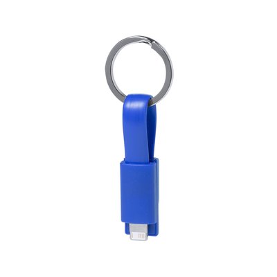 Llavero Cargador MicroUSB/Lightning Azul