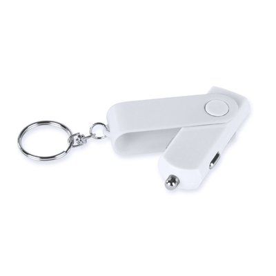 Llavero Cargador USB Coche Blanco