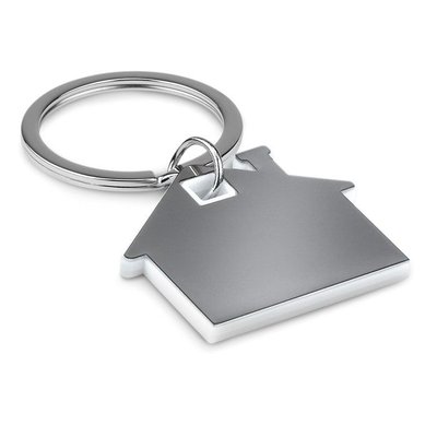 Llavero de casa en acero inox.