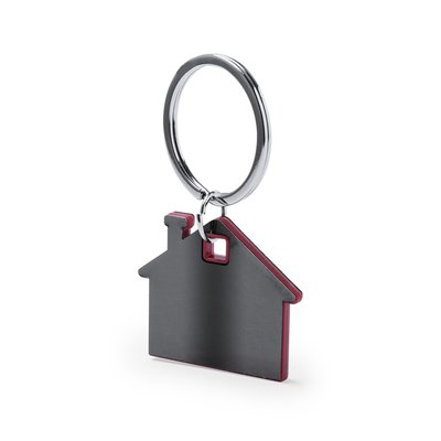 Llavero casita en acero inox Roj