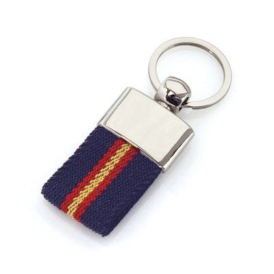 Llavero de cinta con bandera de España Mar