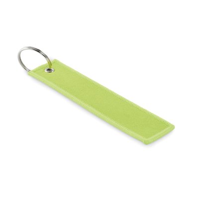 Llavero de cinta de poliéster Verde Fluorescente