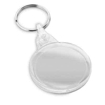 Llavero circular transparente