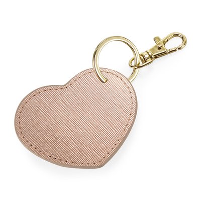 Llavero corazón polipiel Rose gold