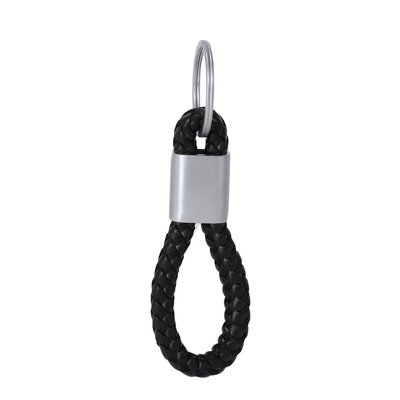 Llavero con cordón de PU trenzada Neg