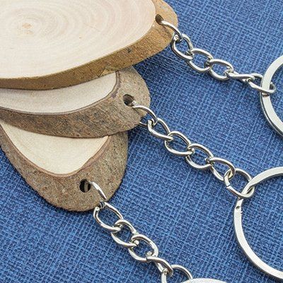 Llavero corte de Madera Natural