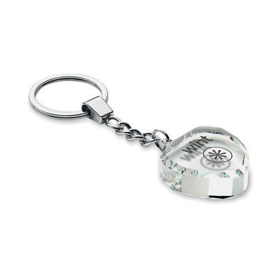 Llavero de cristal con forma de corazón