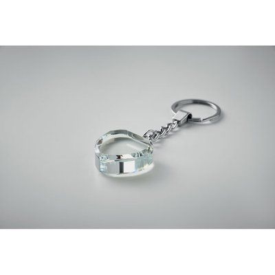 Llavero de cristal con forma de corazón