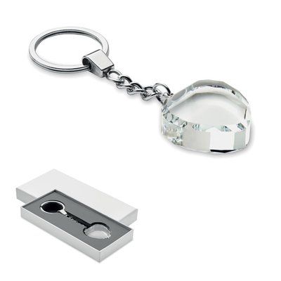 Llavero de cristal con forma de corazón