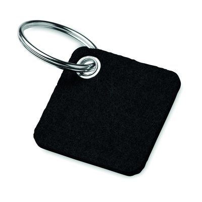 Llavero Cuadrado Fieltro RPET Negro