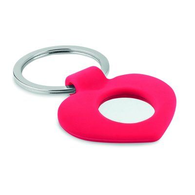 Llavero de silicona con ficha moneda Rojo