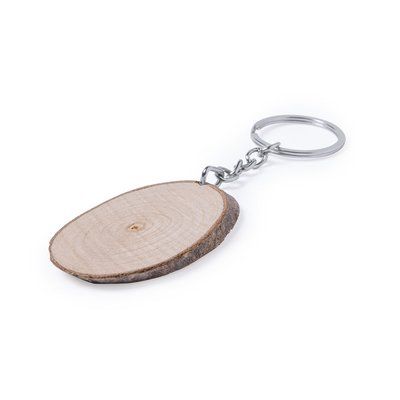 Llavero ecológico personalizado de madera de haya Ova