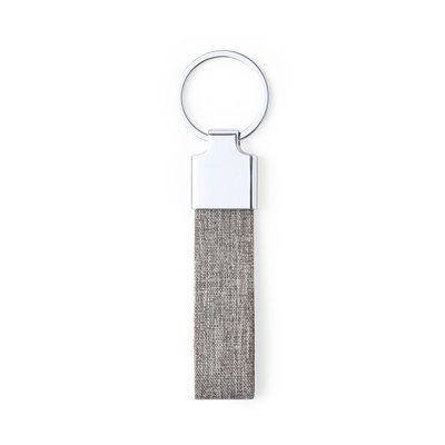 Llavero Elegante con Cinta RPET Gri