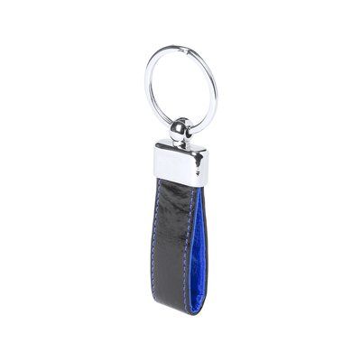 Llavero elegante de polipiel bicolor Azul