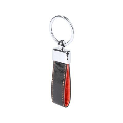 Llavero elegante de polipiel bicolor Roj