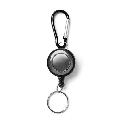 Llavero extensible con mosquetón Negro