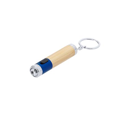 Llavero Linterna LED Bambú y ABS Azul