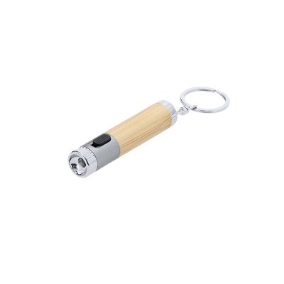 Llavero Linterna LED Bambú y ABS Plat