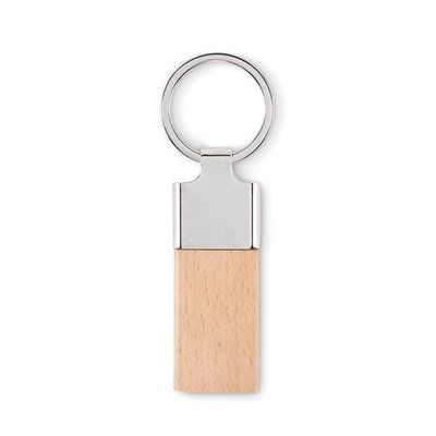 Llavero madera caucho rectangular