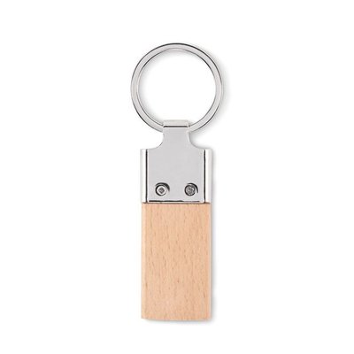 Llavero madera caucho rectangular