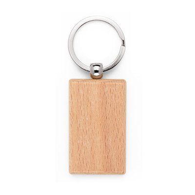 Llavero de madera de haya con anilla
