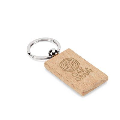 Llavero de madera de haya con anilla