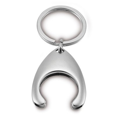 Llavero Metal Forma de Moneda Cromado satinado