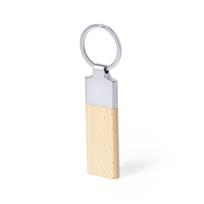 Llavero Metal y Madera de Haya